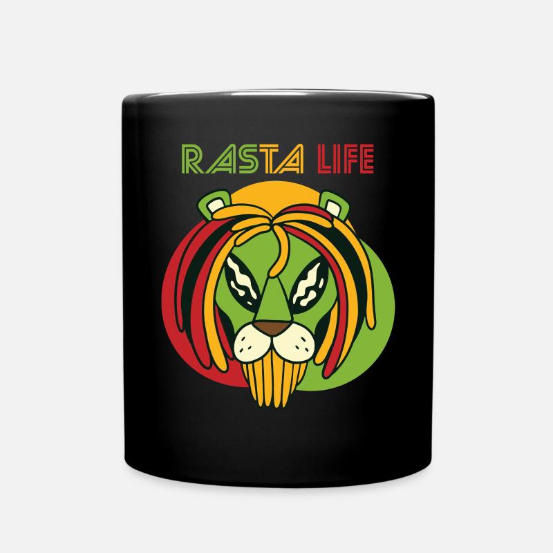 Good Vibes Only Lion Jamaica Heart Reggae Souvenir R - Mug uni - noir