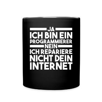 Programmieren Entwickler Coder Programmierer - Tasse einfarbig - Schwarz - Vorne