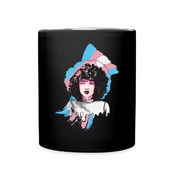 Afro Girl Transgender Flag Black History M - Full Colour Mug - black - Front