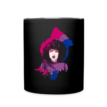 Afro Girl Bisexual Flag BI Black Story - Mug uni - noir - Devant