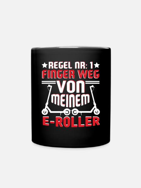 E-Roller Regel 1 Finger weg von meinem ERoller - Tasse einfarbig - Schwarz