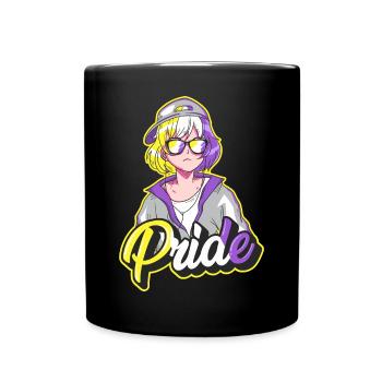 Nonbinary Stolz Japanisch Cool Anime Mädchen Non B - Tasse einfarbig - Schwarz - Vorne