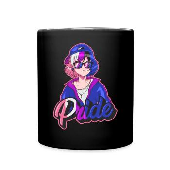 Genderfluid Proud Japanese Cool Anime Girl Gen - Full Colour Mug - black - Front