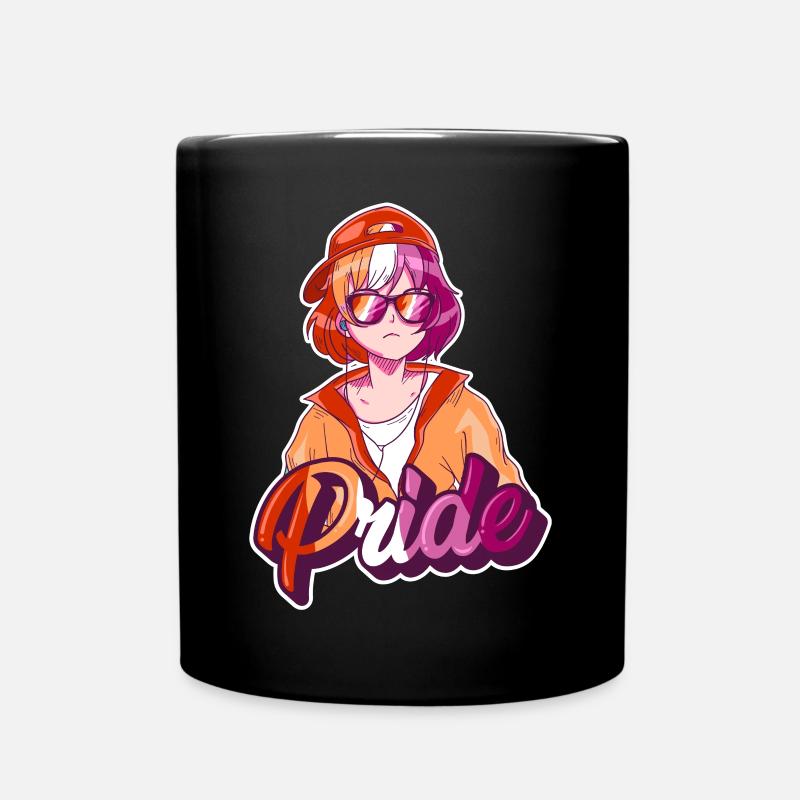 Lesben Stolz Homosexuell Japanisch Cool Anime Mädc - Tasse einfarbig - Schwarz