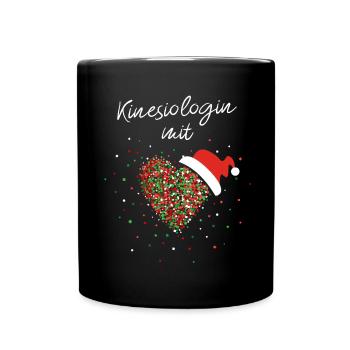 Kinesiologin mit Herz Kinesiologie Weihnachtsmütze - Tasse einfarbig - Schwarz - Vorne