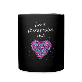 Lerntherapeutin mit Herz Lerntherapie Nachhilfe - Tasse einfarbig - Schwarz - Vorne
