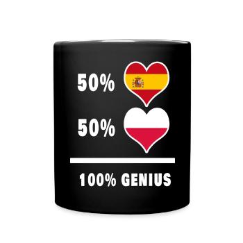 Pologne et Espagne génie / cadeau - Mug uni - noir - Devant