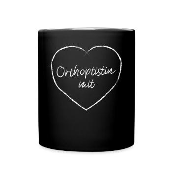 Orthoptistin mit Herz Augenärztin Neuroorthoptik - Tasse einfarbig - Schwarz - Vorne