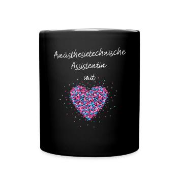 Anästhesietechnische Assistentin mit Herz ATA - Tasse einfarbig - Schwarz - Vorne