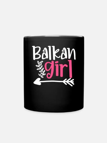 Balkan Girl Croatia Albania Kosovo Bosnia - Full Colour Mug - black