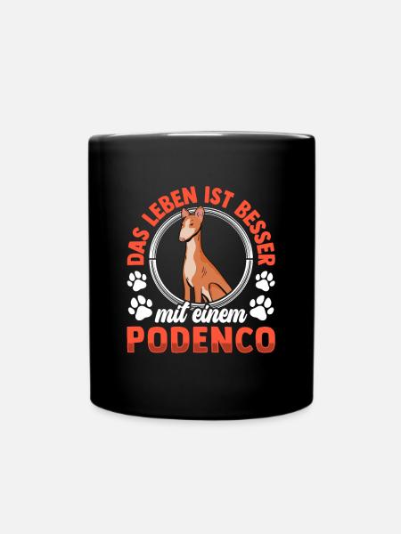 Leben mit Podenco spanischer Podenco - Tasse einfarbig - Schwarz