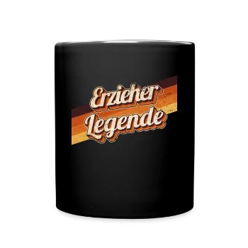 Kindergärtner Geburtstag als Legende geboren - Tasse einfarbig - Schwarz - Vorne