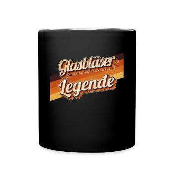 Glaserei Geburtstag als Legende geboren Glasbläser - Tasse einfarbig - Schwarz - Vorne