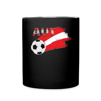 Fahne Österreich - Tasse einfarbig - Schwarz - Vorne