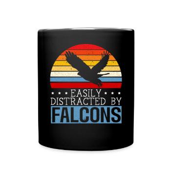 Leicht abgelenkt von Falcons Master Falconer - Tasse einfarbig - Schwarz - Vorne