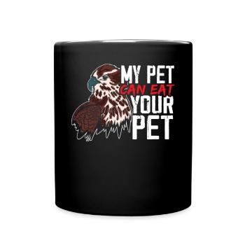 Mein Haustier kann dein Haustier essen Falknermeister - Tasse einfarbig - Schwarz - Vorne