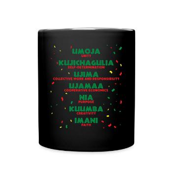 kwanzaa, kinara candle kwanzaa - Tasse einfarbig - Schwarz - Vorne