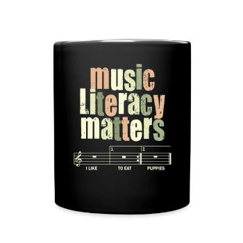 Music Literacy Matters - Tasse einfarbig - Schwarz - Vorne