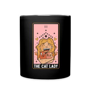 Die Katzendame Tarotkarte liest okkulte dunkle Magie - Tasse einfarbig - Schwarz - Vorne