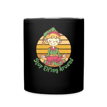 Arrêtez de vous inquiéter pour onze assistants du Père Noël - Mug uni - noir - Devant
