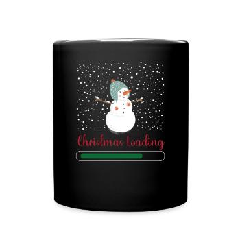 Charge de Noël Bonhomme de neige Neige Hiver Froid - Mug uni - noir - Devant