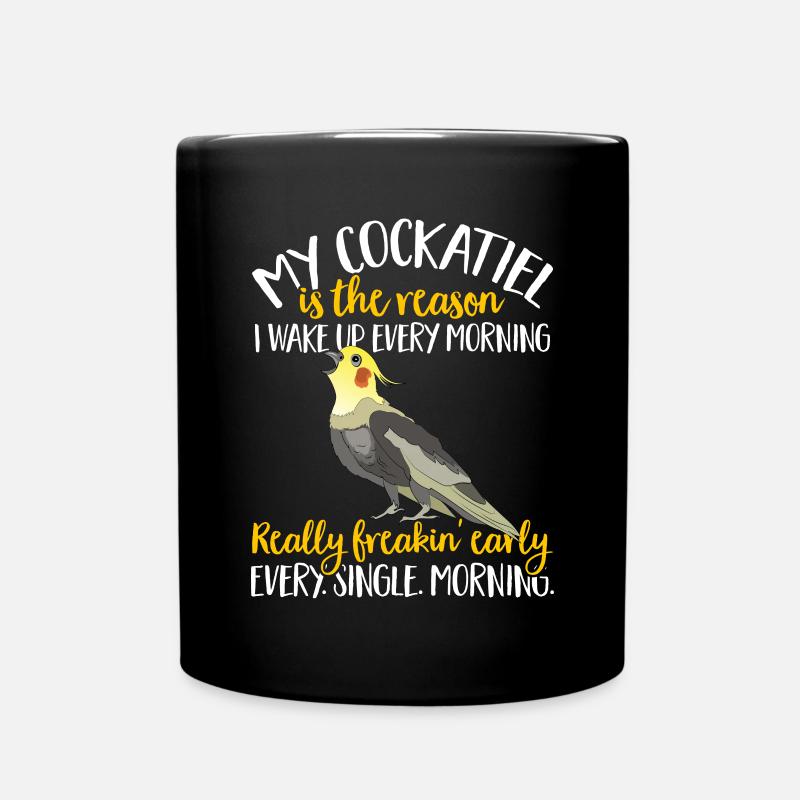Nymphensittich Kakadu Papagei Vogel Geschenk - Tasse einfarbig - Schwarz