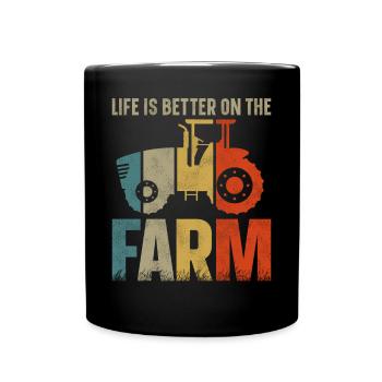 Farming Farmer Vintage Tractor - Tasse einfarbig - Schwarz - Vorne