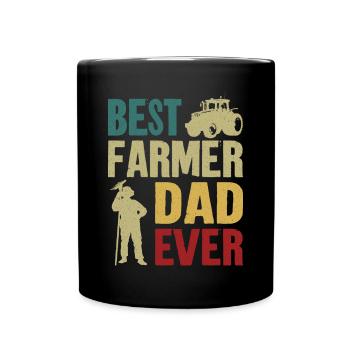 Farming Farmer Dad Father Vintage - Tasse einfarbig - Schwarz - Vorne