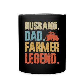 Farming Farmer Dad Father Vintage - Full Colour Mug - black - Front