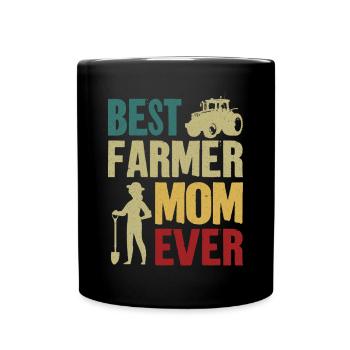Farming Farmer Mom Mother Vintage - Tasse einfarbig - Schwarz - Vorne