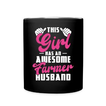 Farming Farmer Husband This Girl - Tasse einfarbig - Schwarz - Vorne