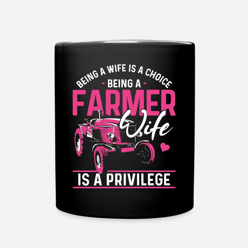 Farming Farmer Wife Tractor Being - Full Colour Mug - black