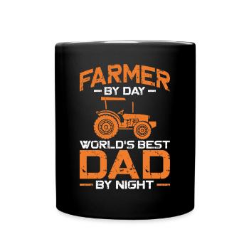 Farming Farmer Dad Father Vintage - Full Colour Mug - black - Front