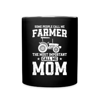 Farming Farmer Mom Mother Vintage - Tasse einfarbig - Schwarz - Vorne