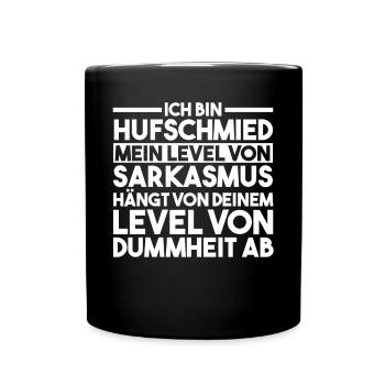 Hufbeschlagschmied Pferdeschmied Hufschmied - Tasse einfarbig - Schwarz - Vorne