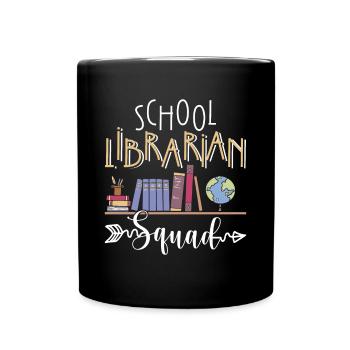 Cadeau de chemise d’escouade de bibliothécaire scolaire - Mug uni - noir - Devant