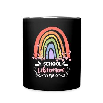 Cadeau de chemise de bibliothécaire scolaire - Mug uni - noir - Devant