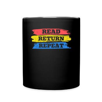 Read Retrun Repeat Shirt Library - Full Colour Mug - black - Front