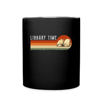 Library Time Vintage Retro Shirt Geschenk - Tasse einfarbig - Schwarz - Vorne