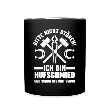 Hufbeschlagschmied Pferdeschmied Hufschmied - Tasse einfarbig - Schwarz - Vorne