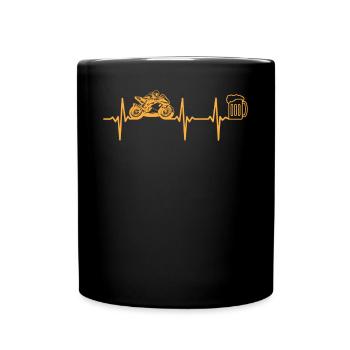 Racing Motorcycle Heartbeat Beer Lover - Race Moto - Mug uni - noir - Devant