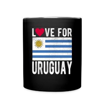 Uruguay Fahne - Tasse einfarbig - Schwarz - Vorne