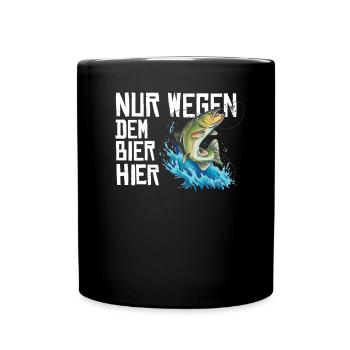 Angler Geschenkidee Hobby Angeln - Tasse einfarbig - Schwarz - Vorne
