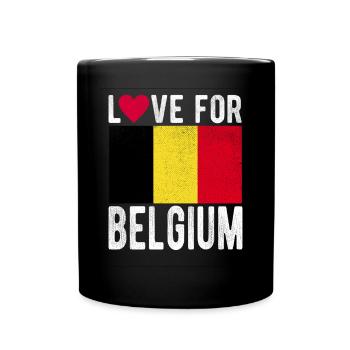 Drapeau de la Belgique - Mug uni - noir - Devant