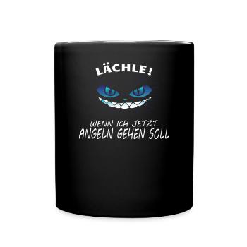 Angler Geschenkidee Hobby Angeln - Tasse einfarbig - Schwarz - Vorne