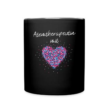 Atemtherapeutin mit Herz Sprachtherapie Logopädin - Tasse einfarbig - Schwarz - Vorne