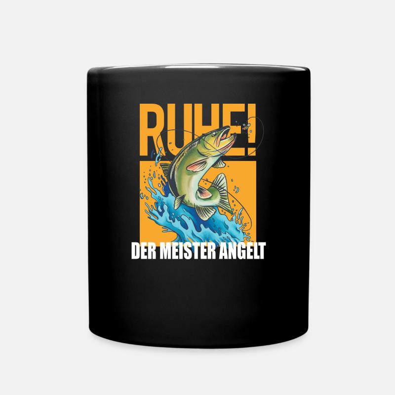 Angler Geschenkidee Hobby Angeln - Tasse einfarbig - Schwarz