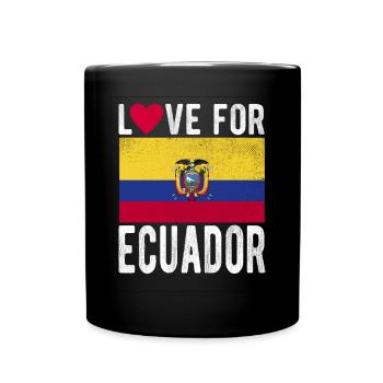 Ecuador Fahne - Tasse einfarbig - Schwarz - Vorne