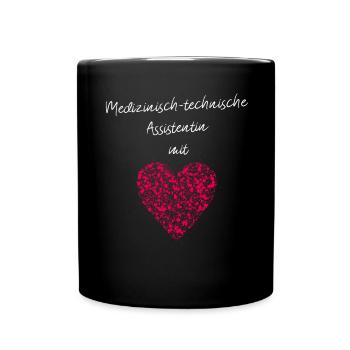 MTA mit Herz Laboratoriumsassistentin Labormedizin - Tasse einfarbig - Schwarz - Vorne