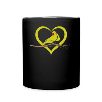 Cockatiel Bird Lover - Cute Parrot Bird - Full Colour Mug - black - Front
